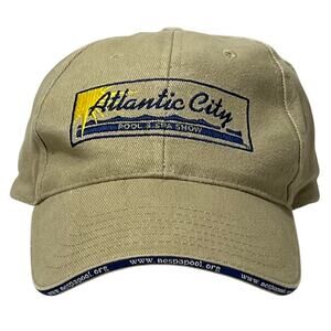 Atlantic City Pool & Spa Show Beige Adjustable Baseball Cap Unisex Adult